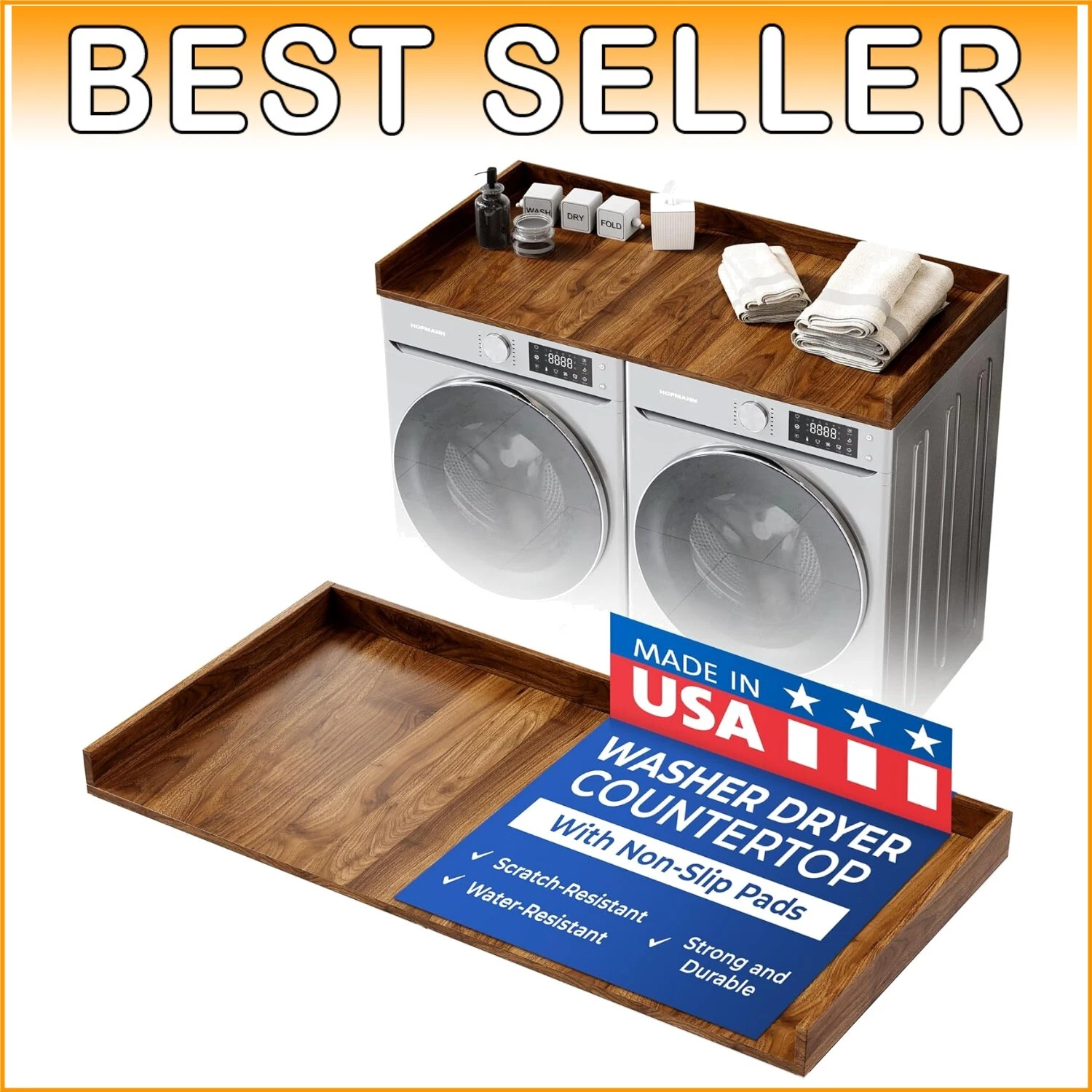 Durable Washer Dryer Counter Top with Non-Slip Pad